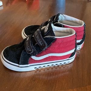 Vans shoes - red and black - little kids size 8